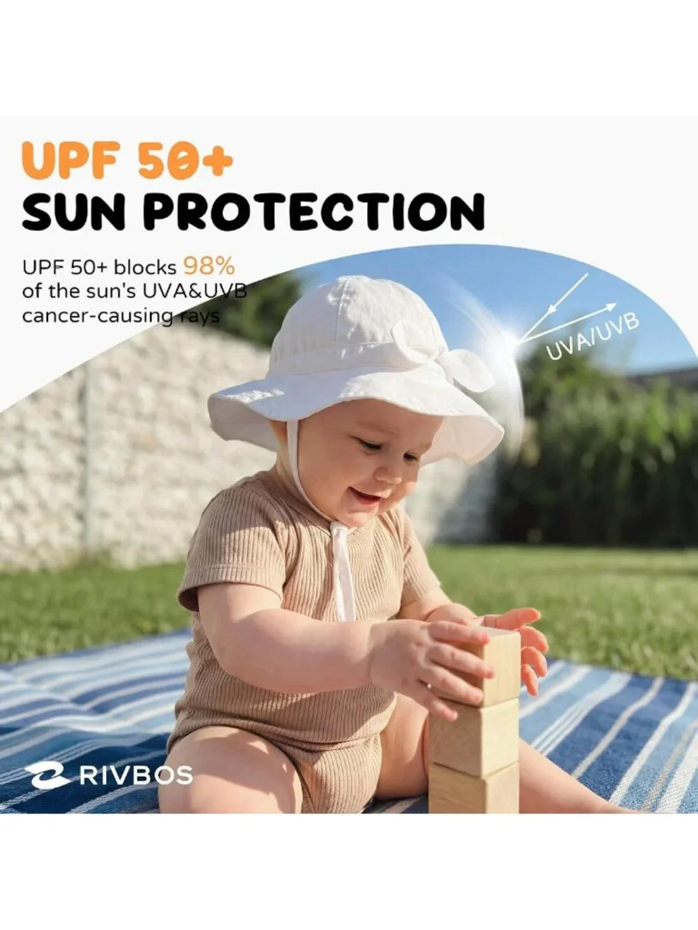 Cute Animal Pattern Baby Sun Hat UPF 50+ Toddler Bucket Hat for Summer Beach